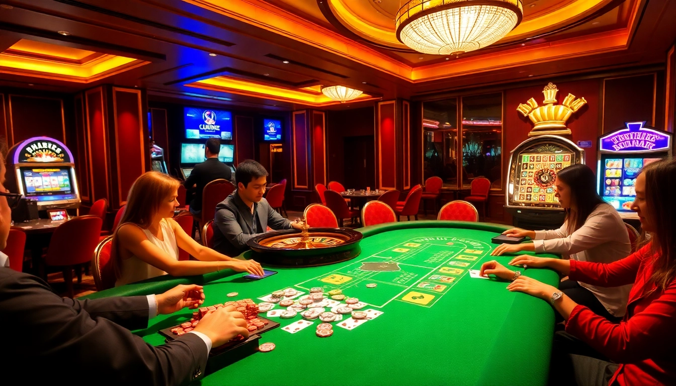 Experience the excitement of gaming at Nhà cái 9BET with vibrant casino tables and thrilling action.