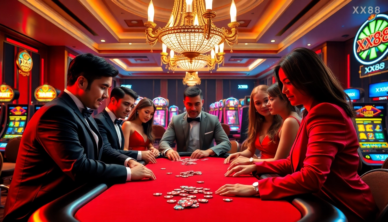 Engaging players at a poker table showcasing xx88.se.net's vibrant casino experience.