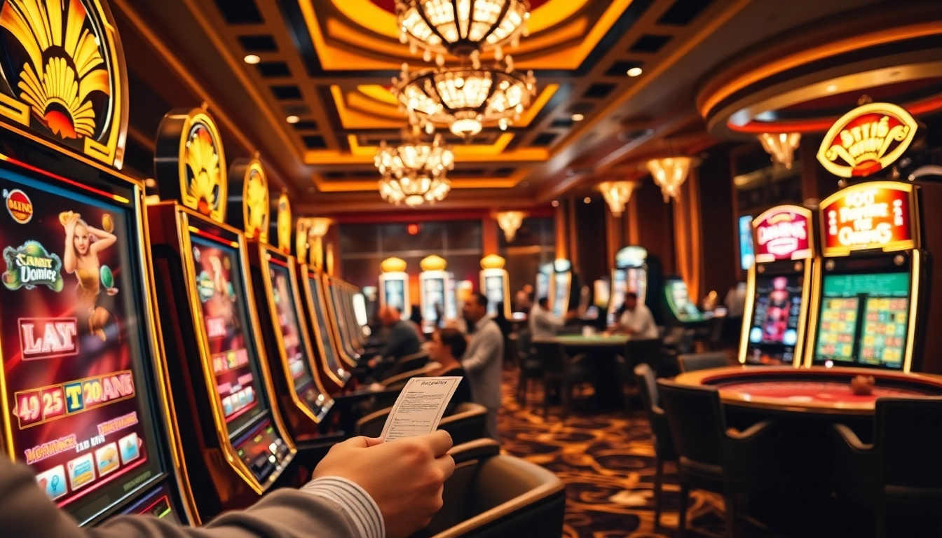 Kegembiraan menang di slot deposit pulsa tanpa potongan dengan mesin kasino yang berwarna-warni.