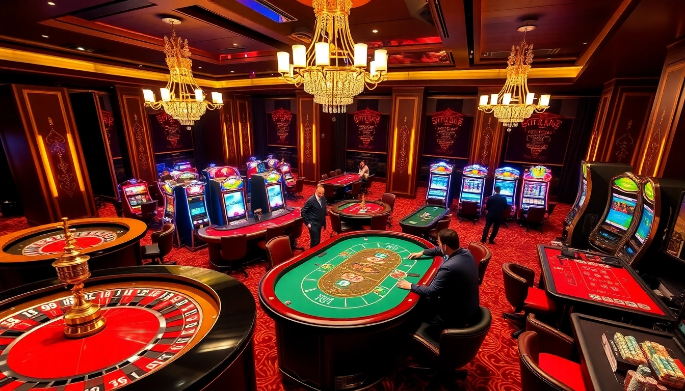 Experience high-stakes excitement at https://top10nhacai.gg/, showcasing a vibrant casino with roulette wheel and poker chips.