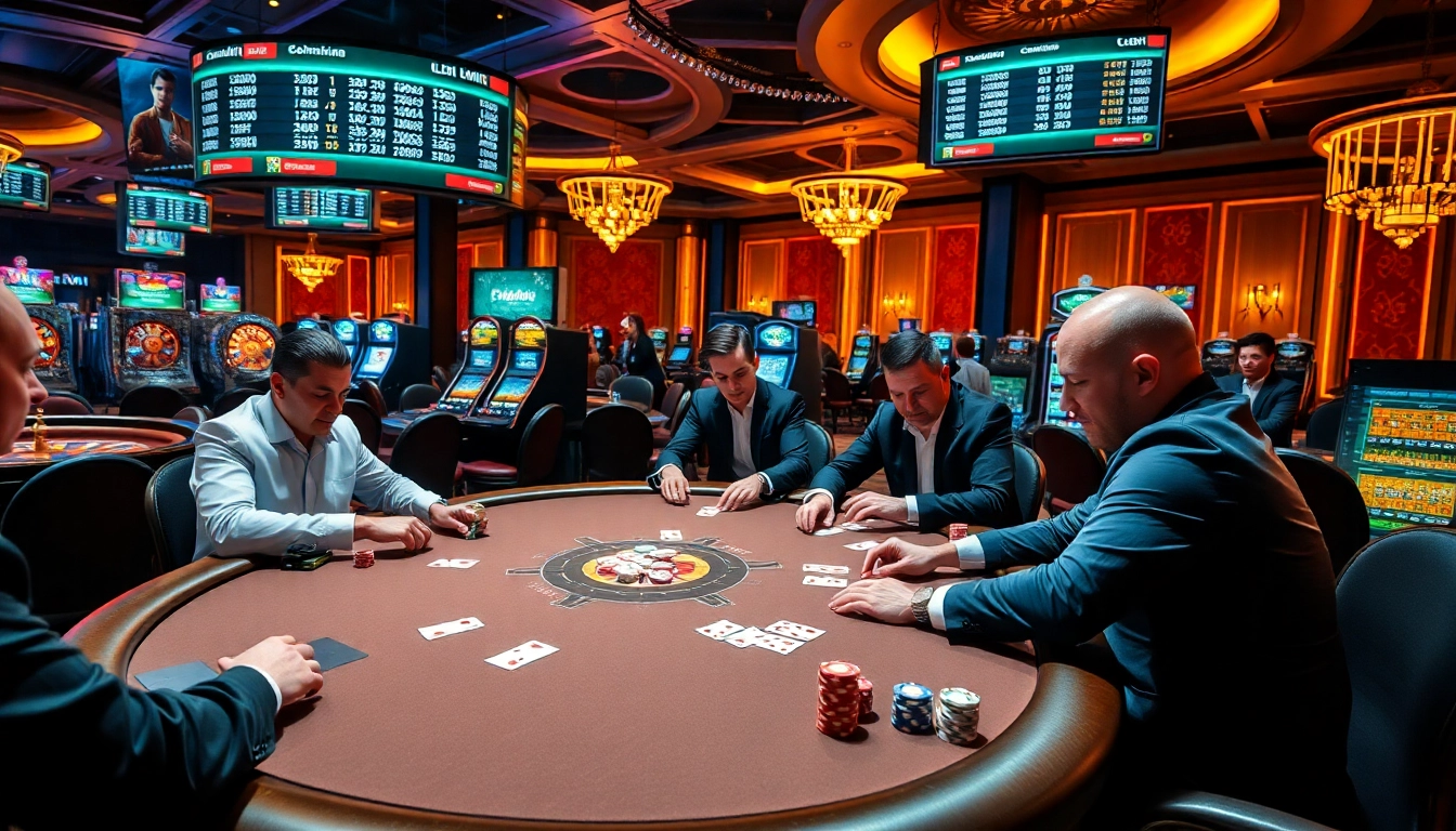 Experience excitement at Cwin's luxury casino with intense poker matches and vibrant betting action.