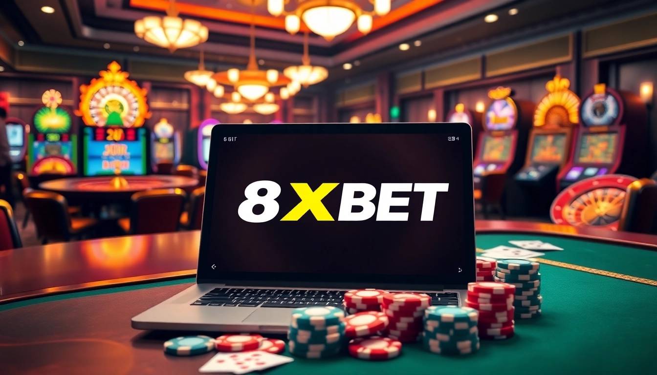 Experience the excitement of online gambling as you tải 8xbet with a vibrant casino scene.