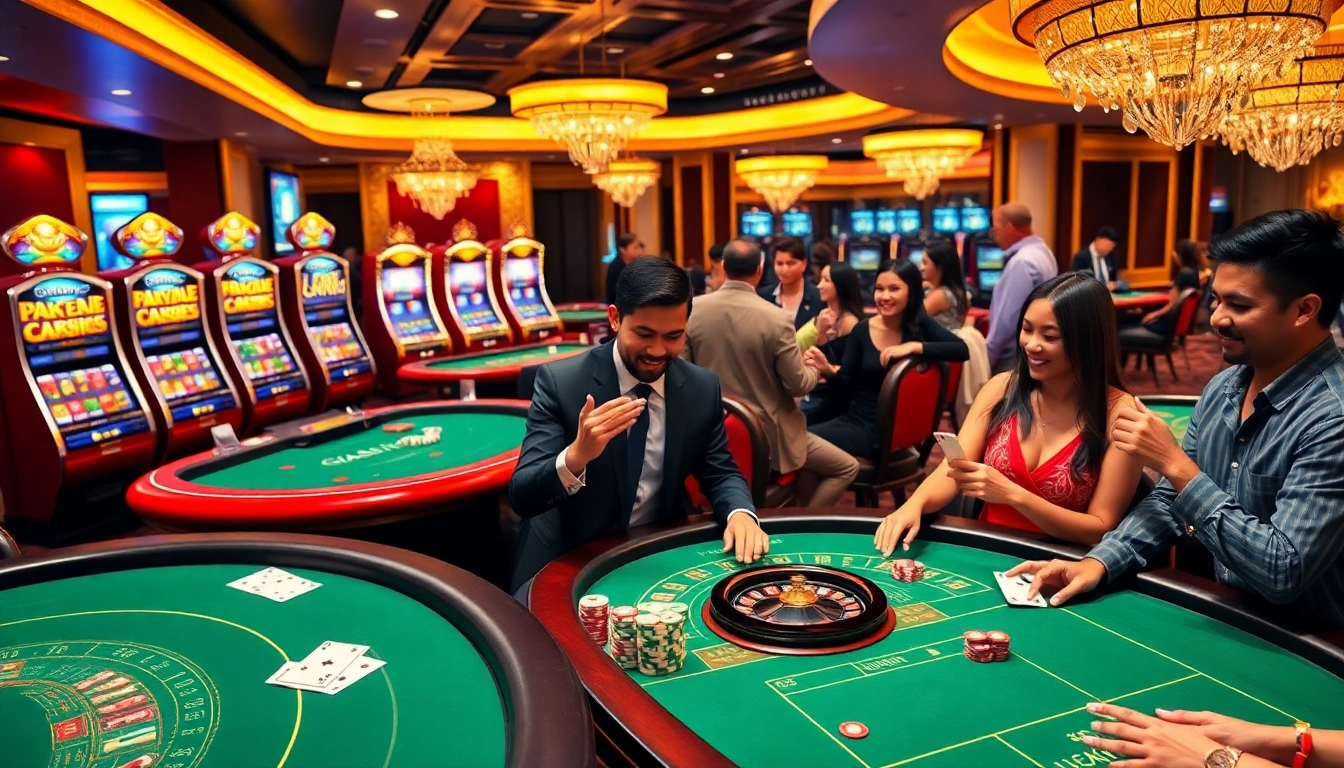 Players enjoying casino games at http://228kbet.net/, immersed in a vibrant gambling atmosphere.