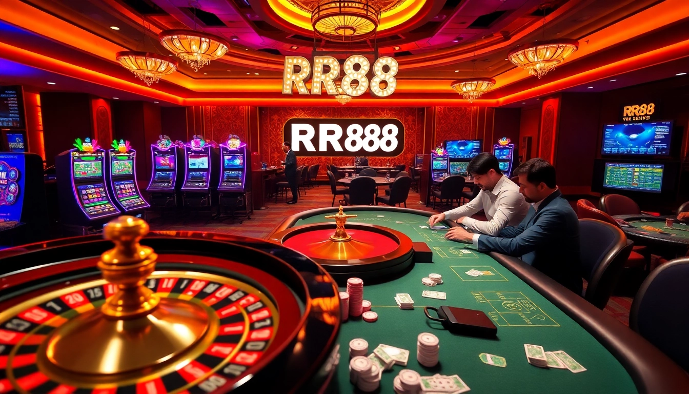Experience thrilling gameplay at RR88 casino with vibrant chips and engaging roulette wheel.