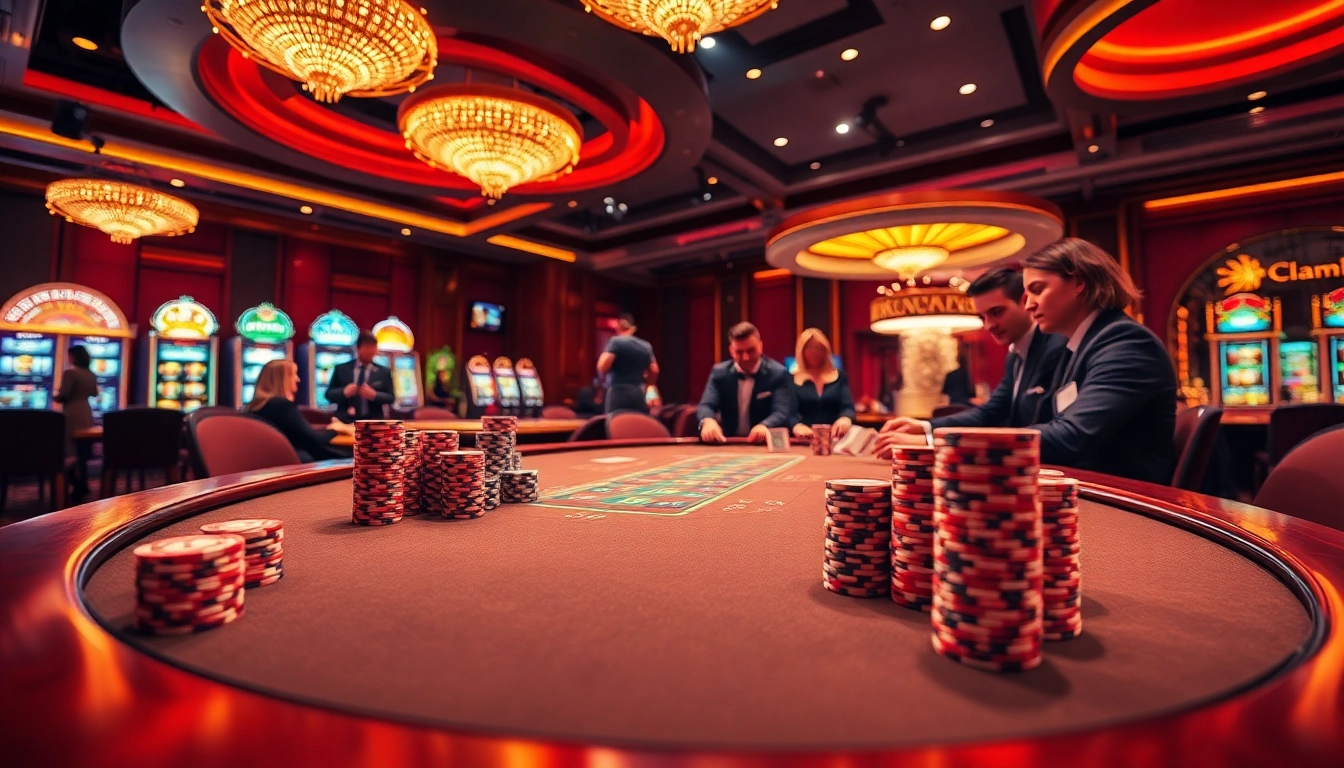 Engaged players enjoying high-stakes poker at https://www.5z7776.com/ casino, with luxurious tables and chips.