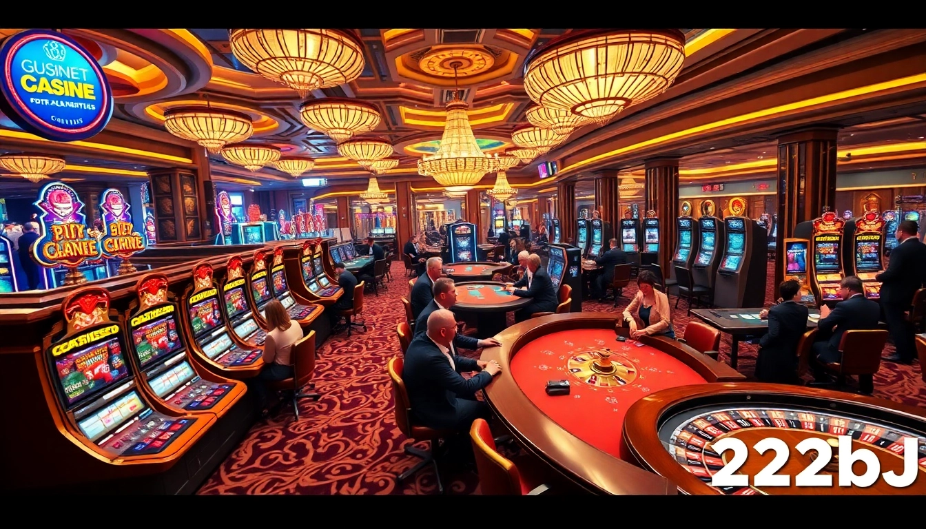 Exciting casino atmosphere with players engaging in games at 222bd platform.