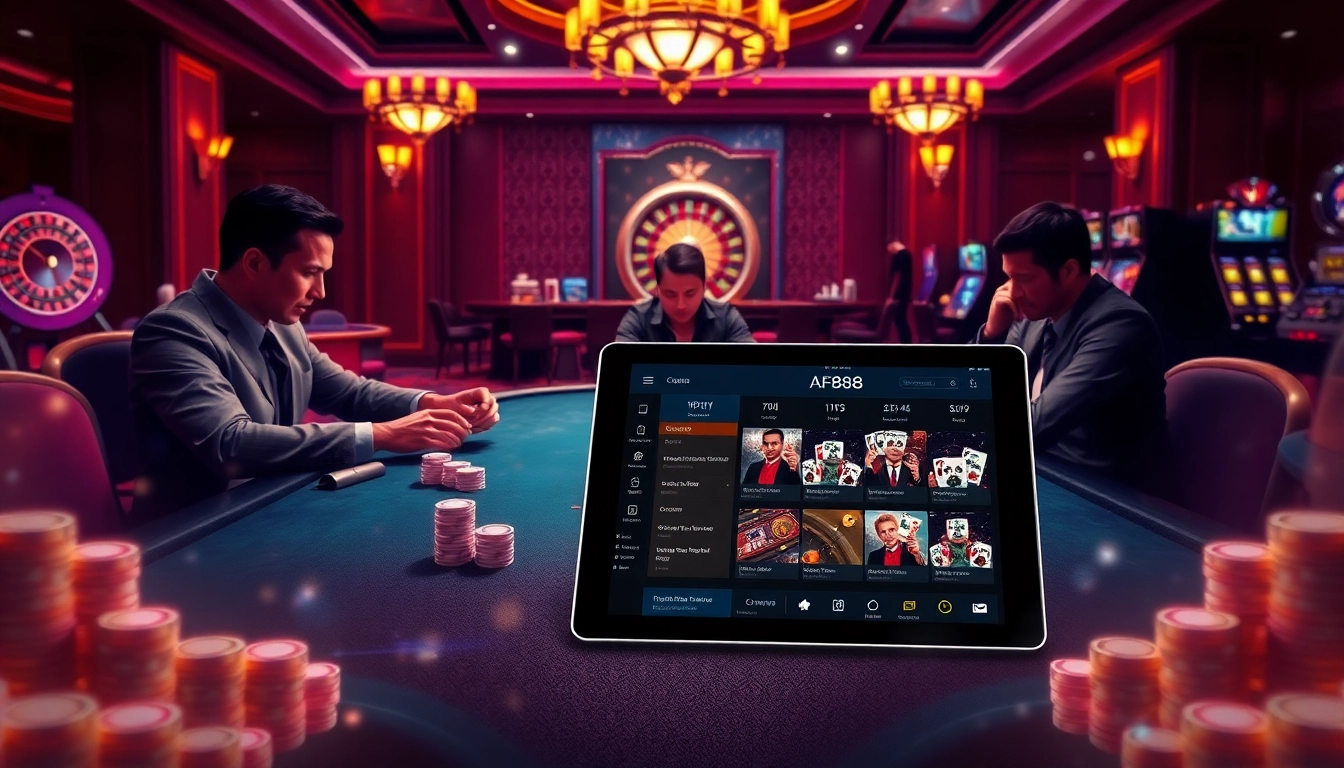 High-stakes poker scene showcasing AF88's luxurious online gambling experience.