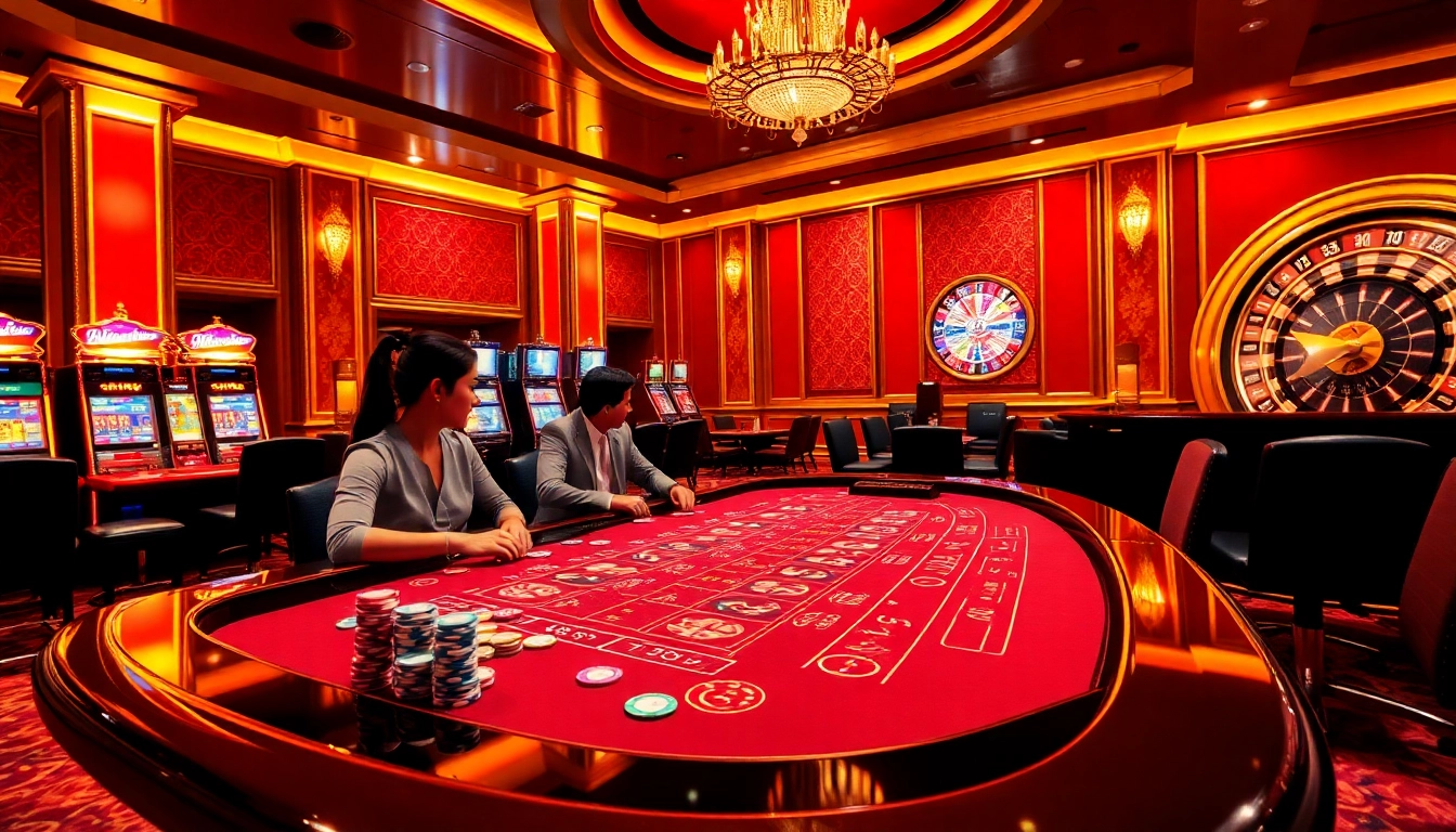 Players enjoying blackjack at a luxurious casino table with 88aa theme.