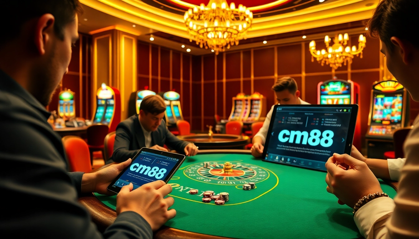 Engage in thrilling poker at cm88.com featuring vibrant casino visuals and betting excitement.