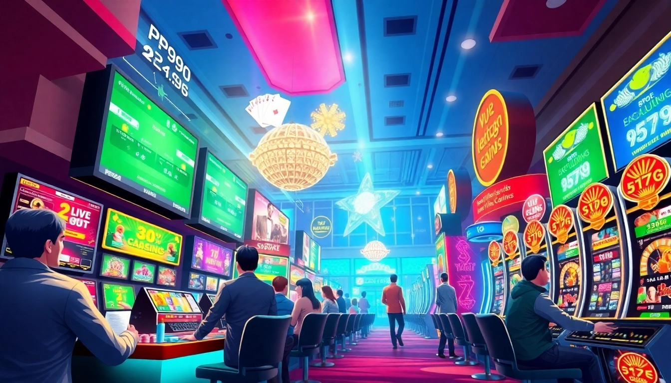 Engaging scene of online gambling showcasing link PS99 with vibrant gaming options.