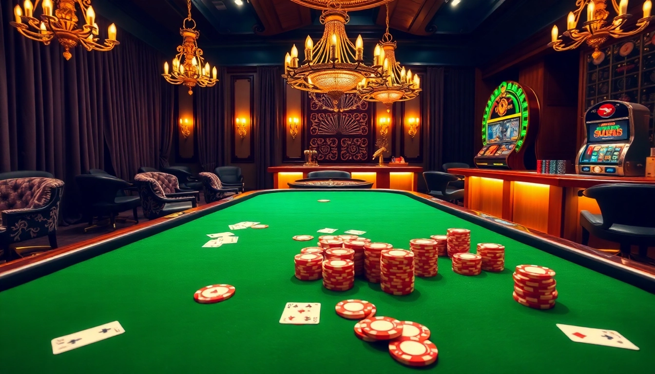 Engage in thrilling poker action at https://hit-club.games/ with vibrant chips and cards.