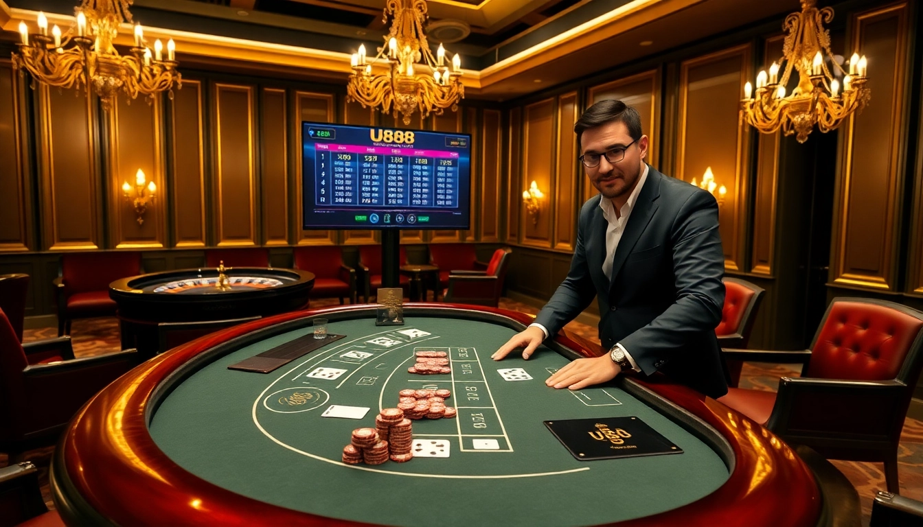 Experience the thrill of U888 gaming with vibrant casino tables and high-stakes excitement.