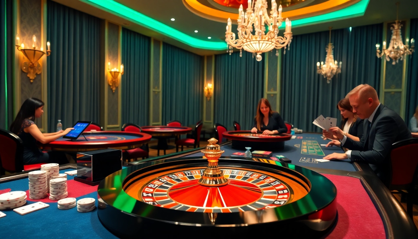 Exciting gameplay at 88i game with engaging casino atmosphere featuring roulette and poker.