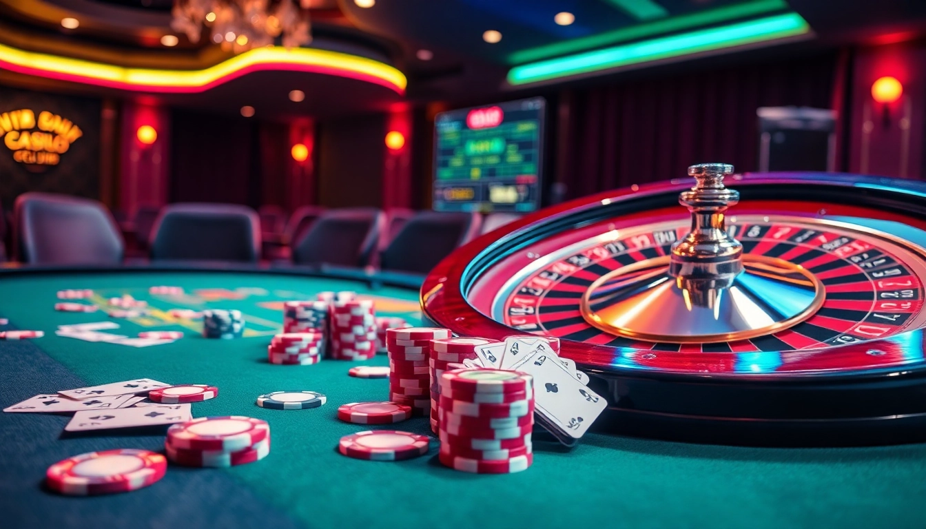 Experience thrilling gameplay at SV88 club with vibrant casino tables and betting chips.