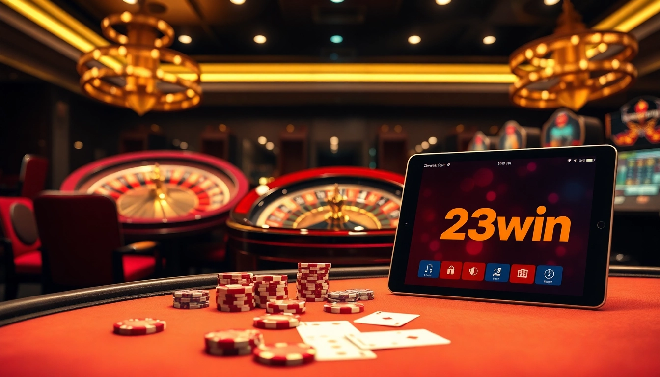 Experience the excitement of nhà cái 23win with engaging casino visuals from poker to slots.