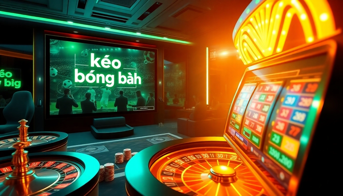 Kèo bóng đá betting interface showcasing excitement in a luxury online casino.