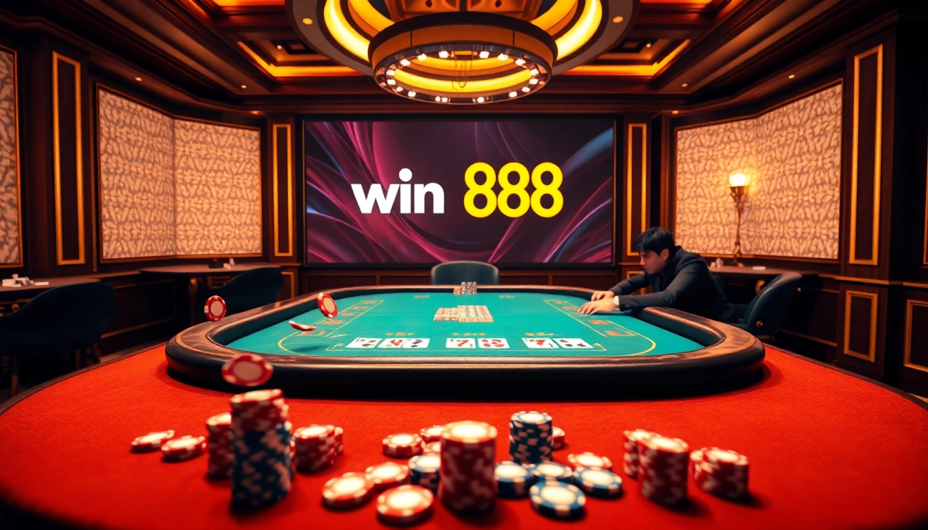 Experience thrilling moments at win 888 casino with vibrant poker gameplay and luxurious surroundings.