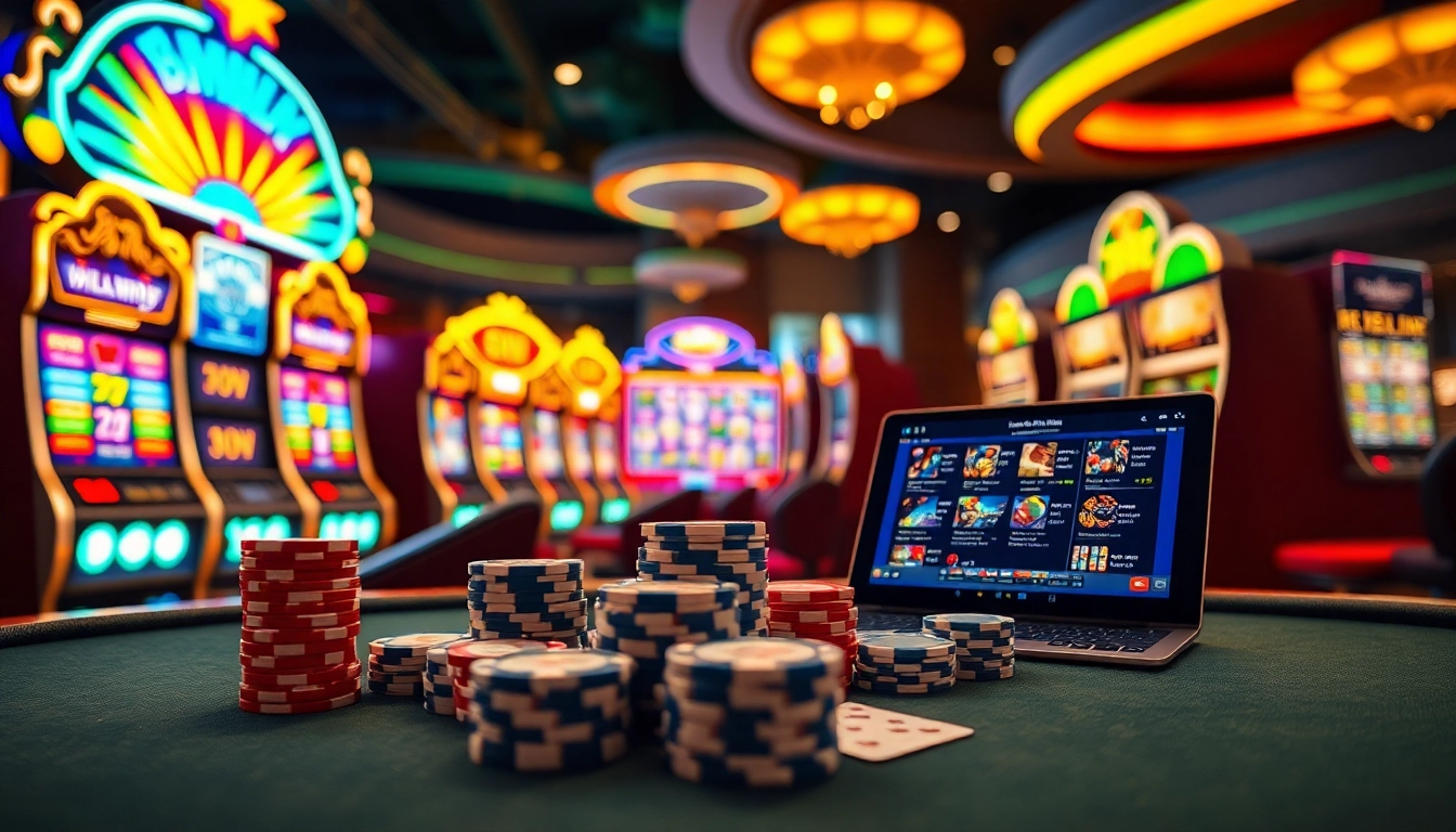 Nổ hũ machines light up with winning reels as players enjoy a dynamic gaming experience.