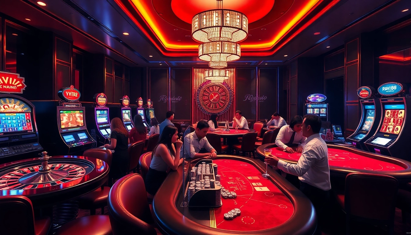 Experience the thrill of PG88 VIP gaming with elegant tables and vibrant slot machines.