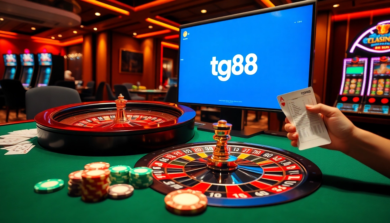 Experience the thrill of the casino with tg88 link at the center of an exciting gambling scene.