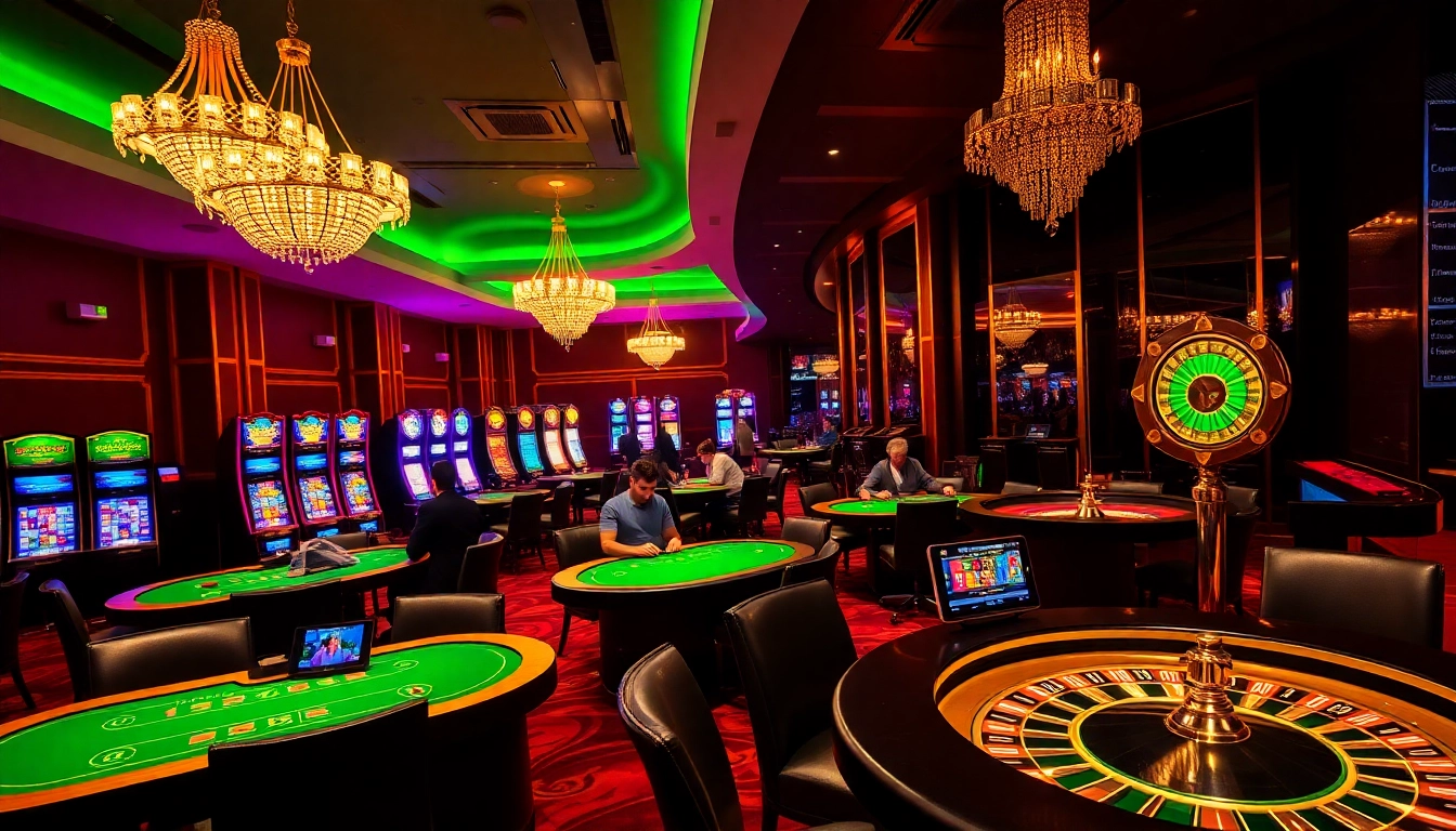 Experience the thrill of gambling at https://s8esra.com/ with a lush casino setting featuring diverse gaming options.