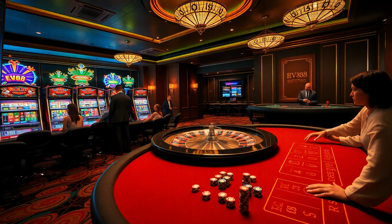 Experience the excitement at EV88 casino with vibrant tables and thrilling games.
