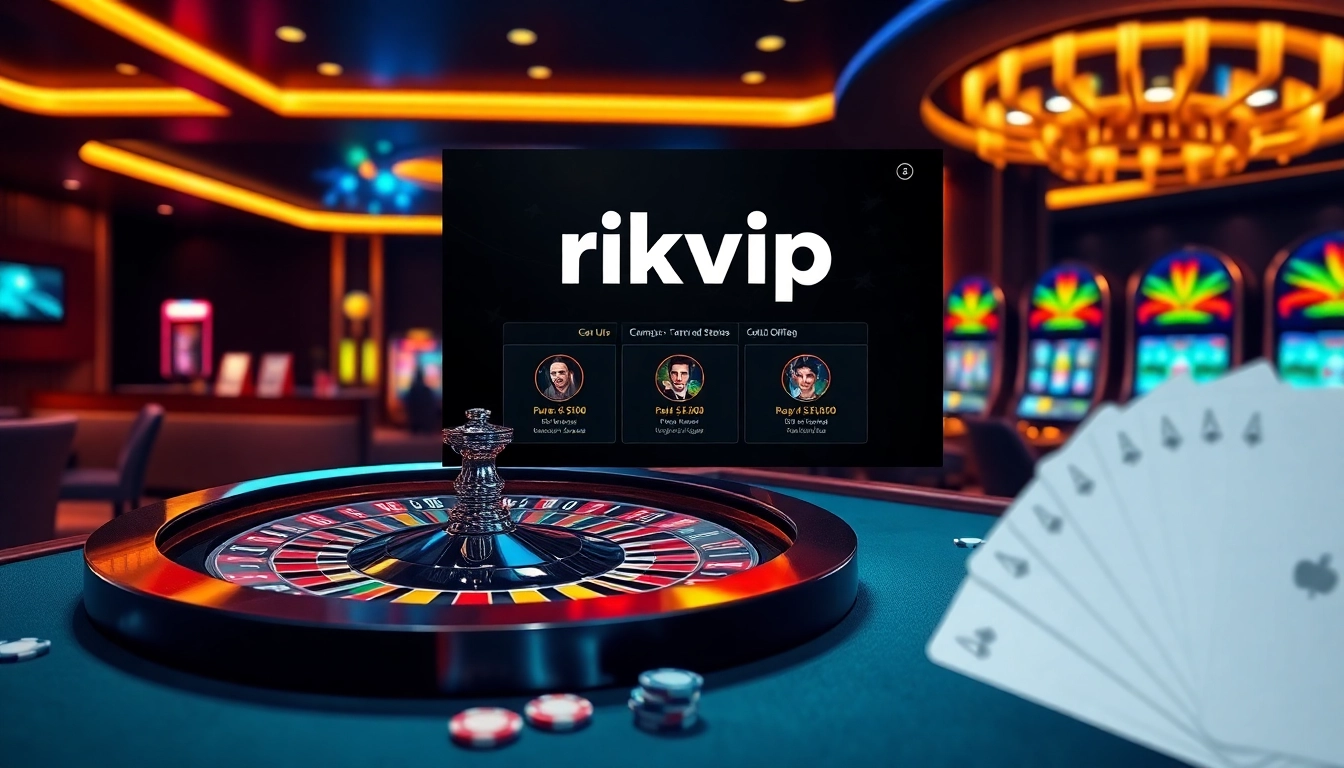 Engaging interface showcasing rikvip's online casino excitement with tables, slots, and promotions.