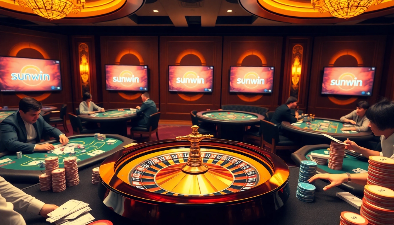 Experience thrilling gameplay at sunwin's vibrant casino scene with exciting card games and roulette.