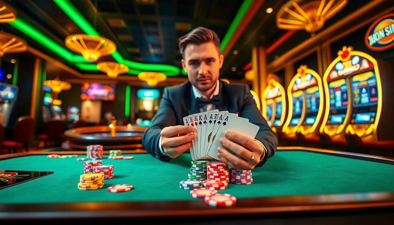 X88 engages players with vibrant casino tables and glowing slot machines, showcasing an exciting gaming atmosphere.