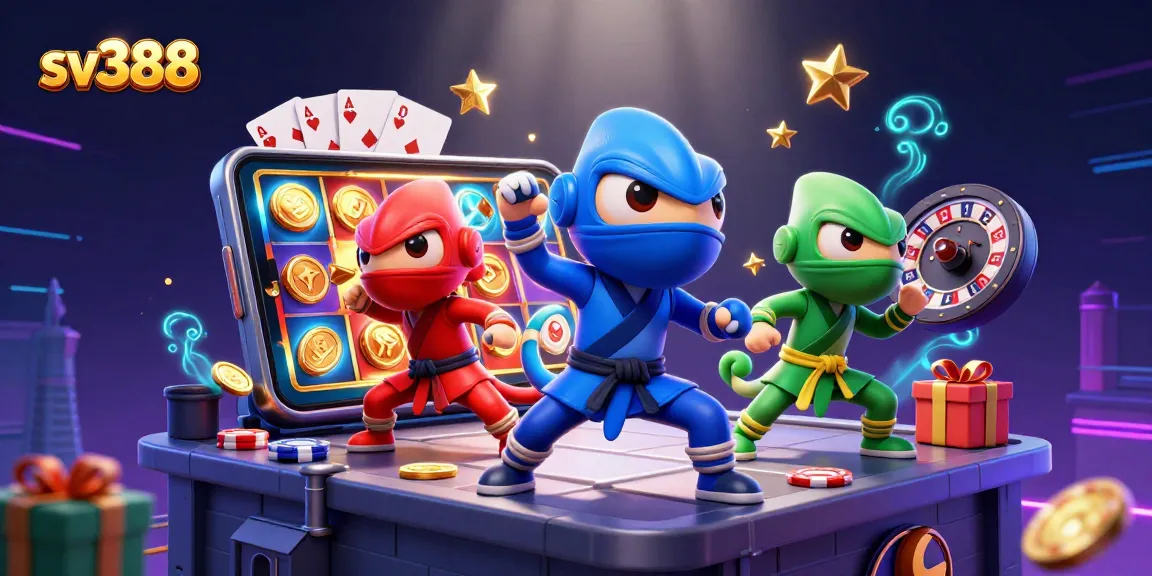 Watch sv388's chameleon warriors engage in dynamic fighting while illustrating thrilling online gambling.