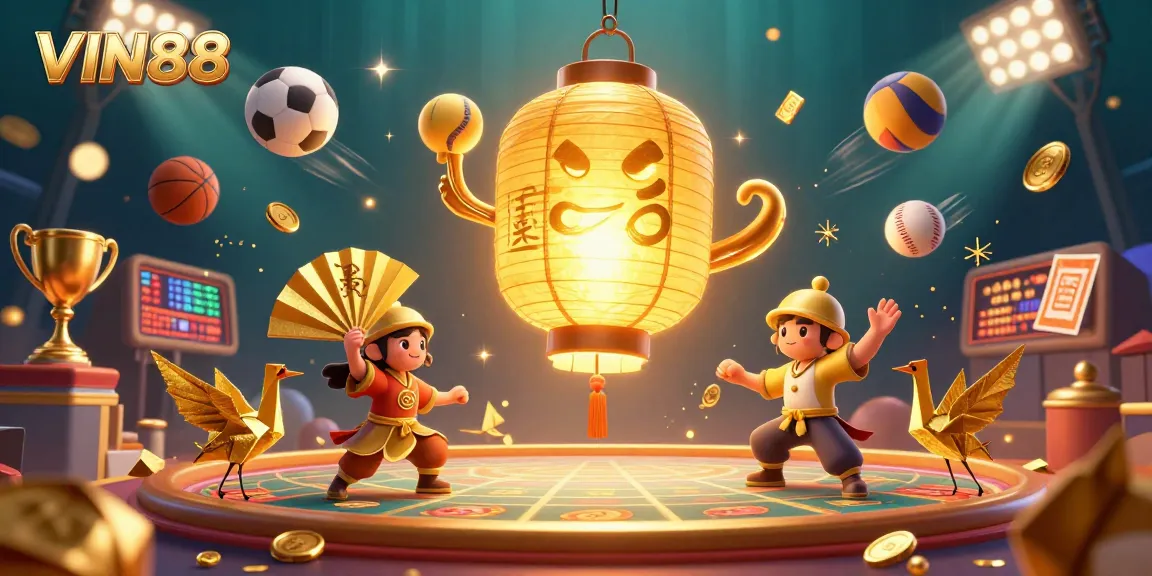Experience thrilling sports betting excitement at VIN88 with vivid 3D casino elements.
