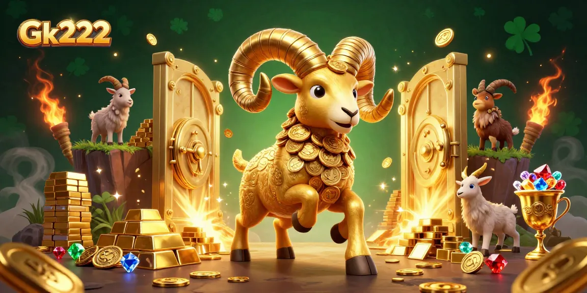 Experience Gk222's thrilling gaming with our vibrant 3D casino illustration, rich in gold and excitement.