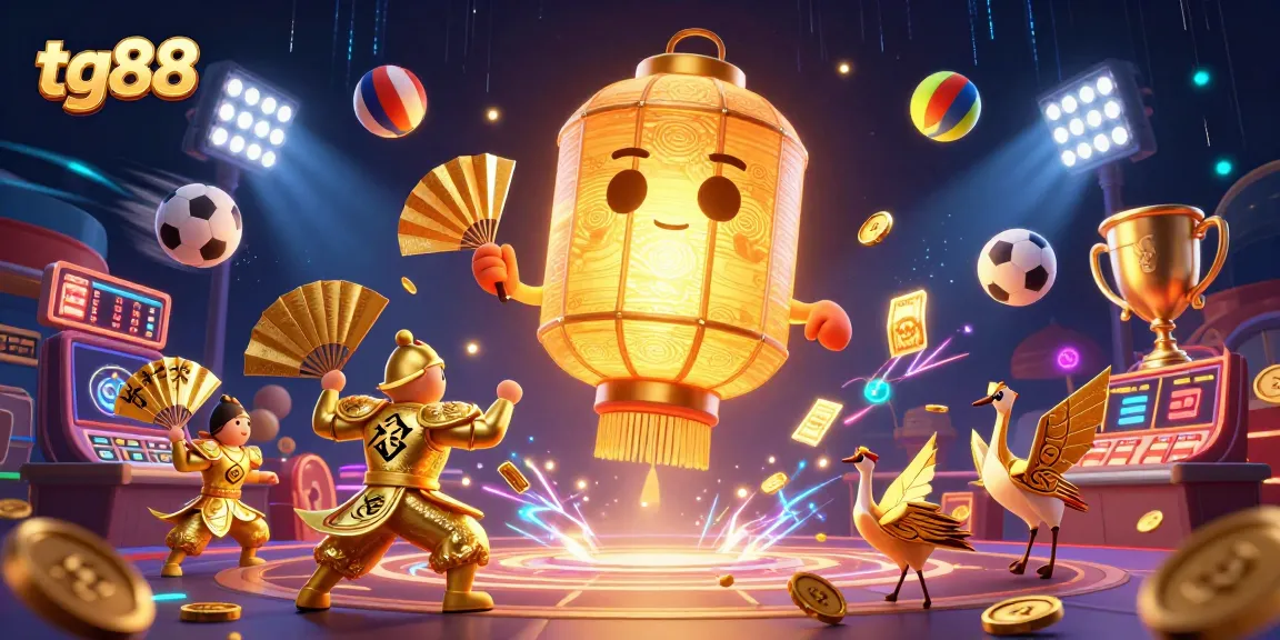 Join the excitement at tg88 with dynamic sports betting and golden casino symbols.