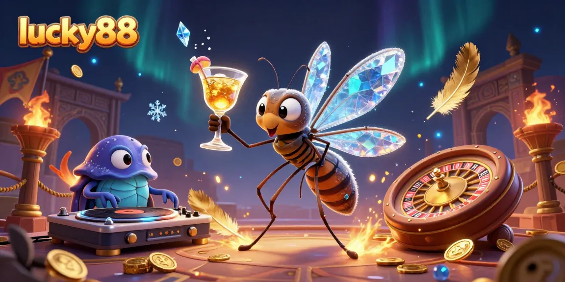Experience lucky88 with a vibrant casino scene featuring animated characters and dynamic gaming elements.